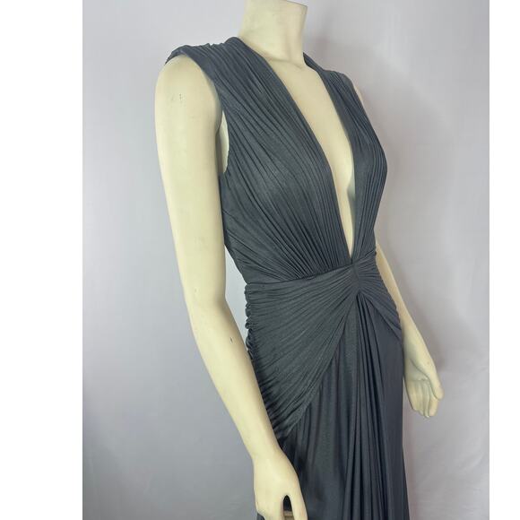 JOVANI PROM sexy gown, ruching at sides & bodice, open back  6543 gray Size 6 - Picture 11 of 14